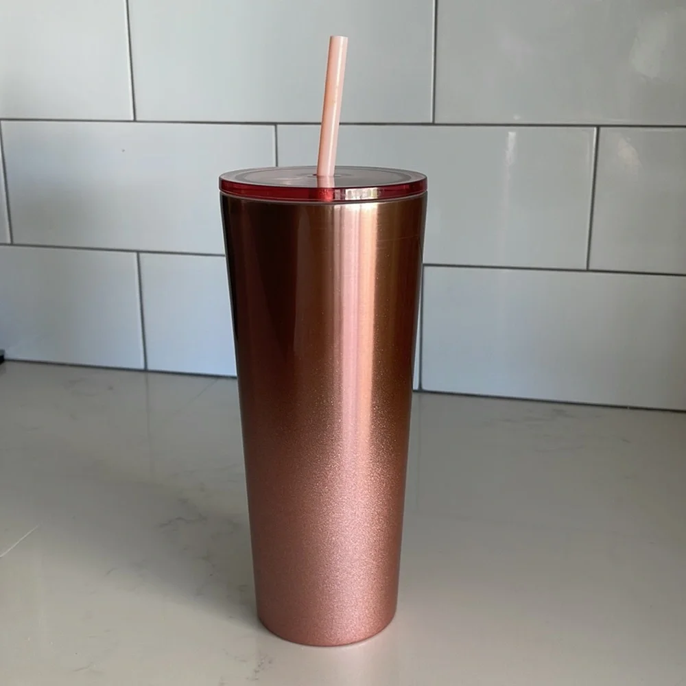 📦 MOVING SALE 📦 Starbucks Ombré Rose Gold Glitter Gradient Tumbler - Picture 5 of 8